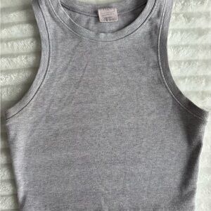 Gray Cropped Tank Top